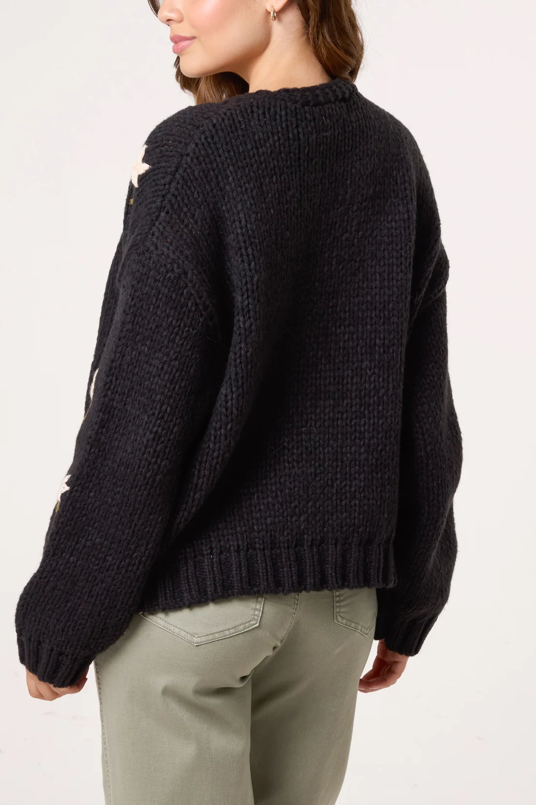 Embroidered Floral Knit Cardigan