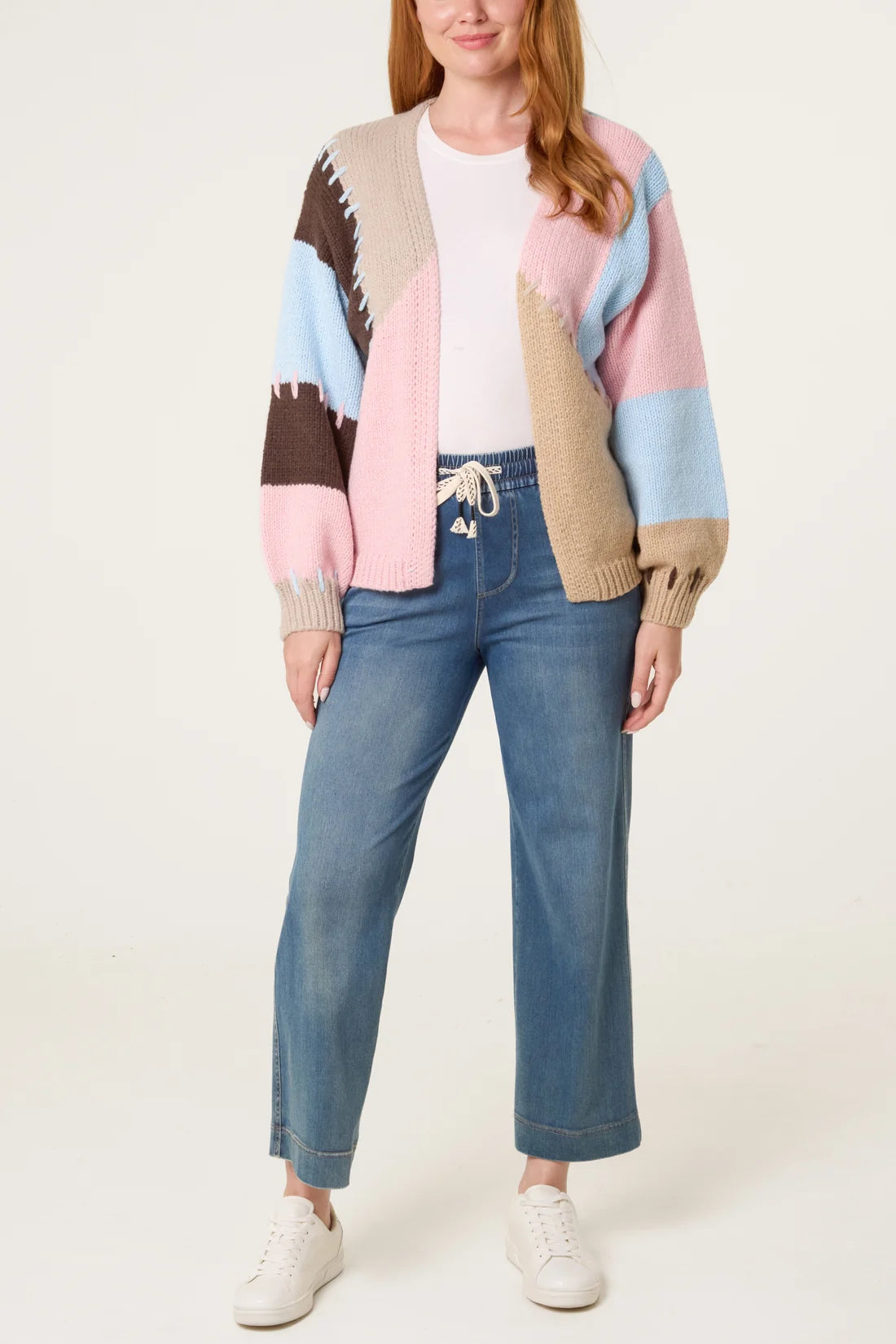 Patchwork Knit Cardigan
