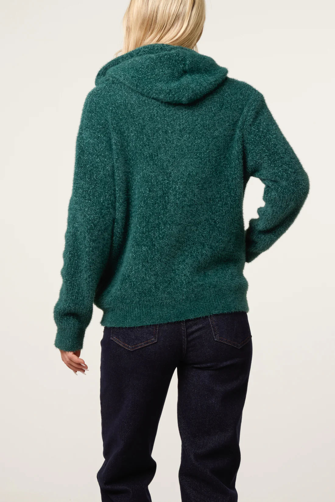 Textured Knit Zip Hoodie