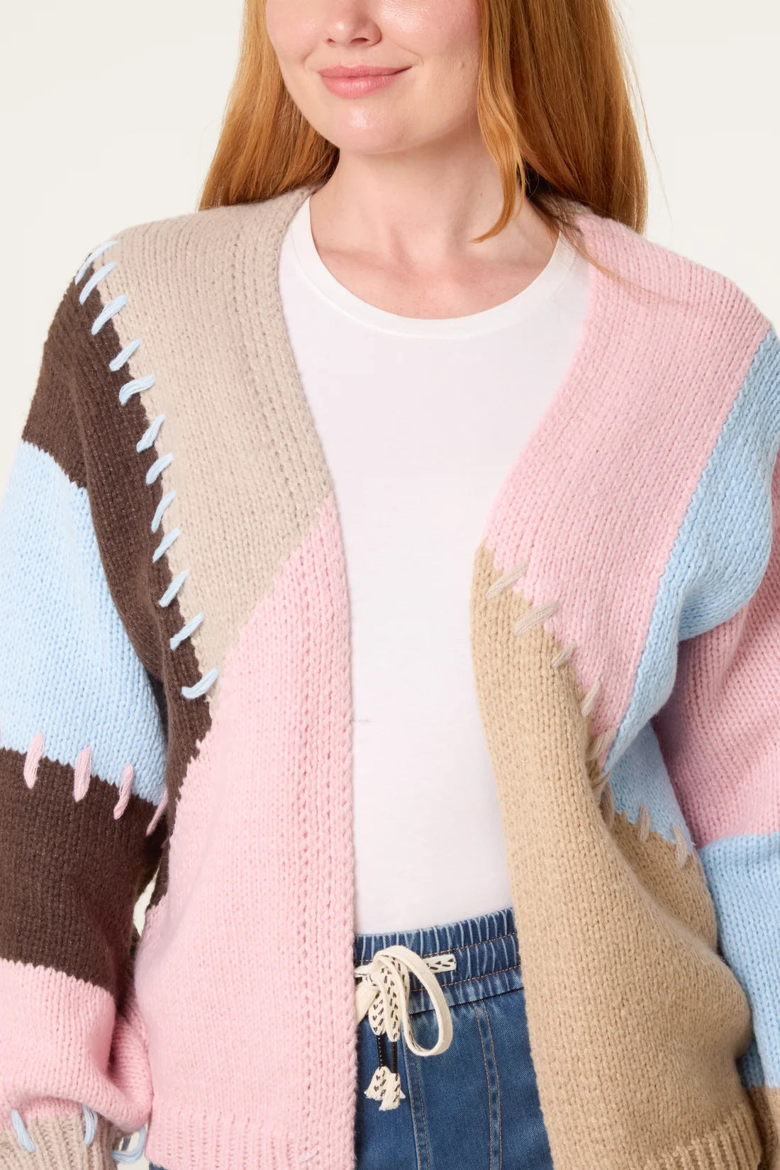 Patchwork Knit Cardigan