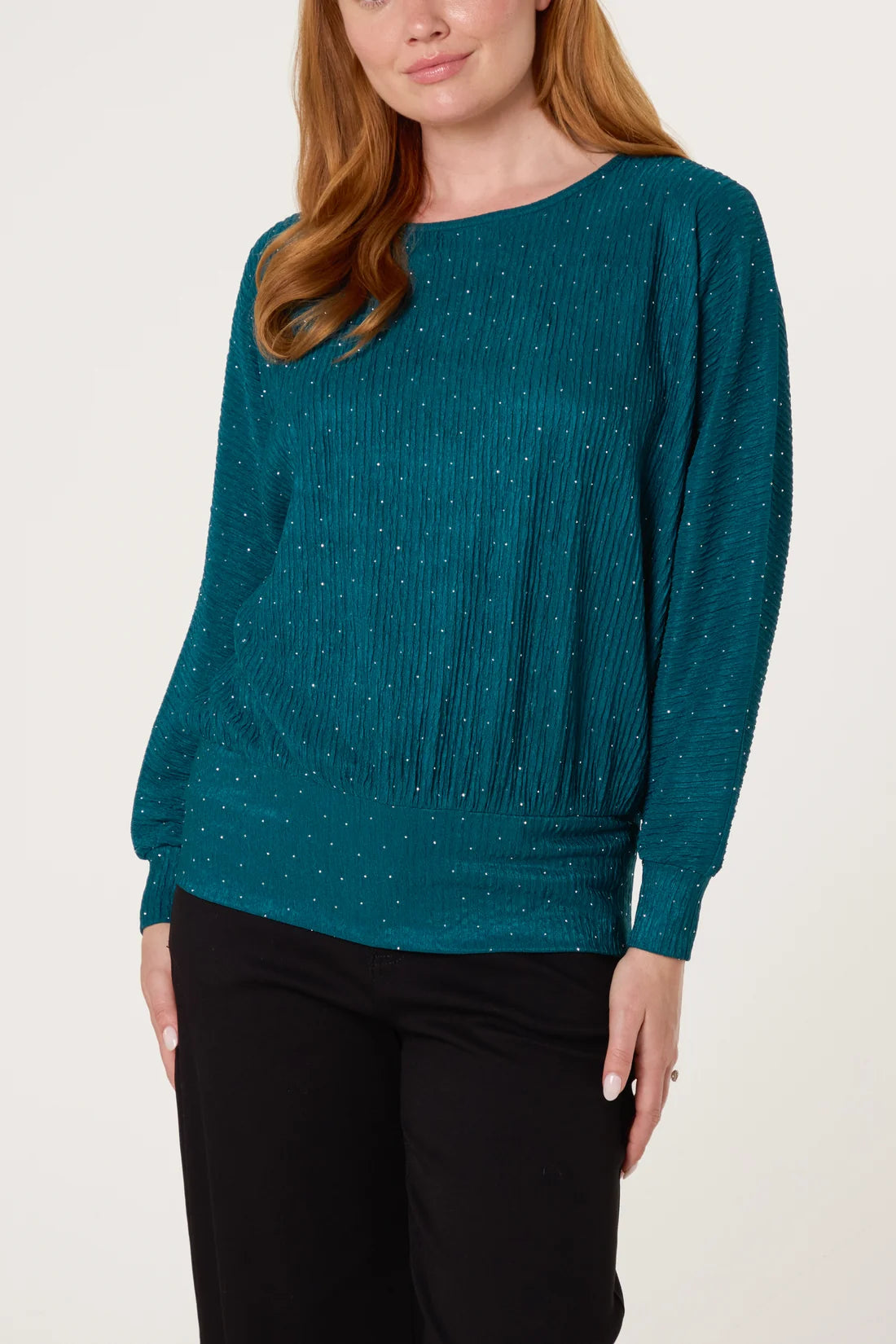 Embellished Ribbed Top