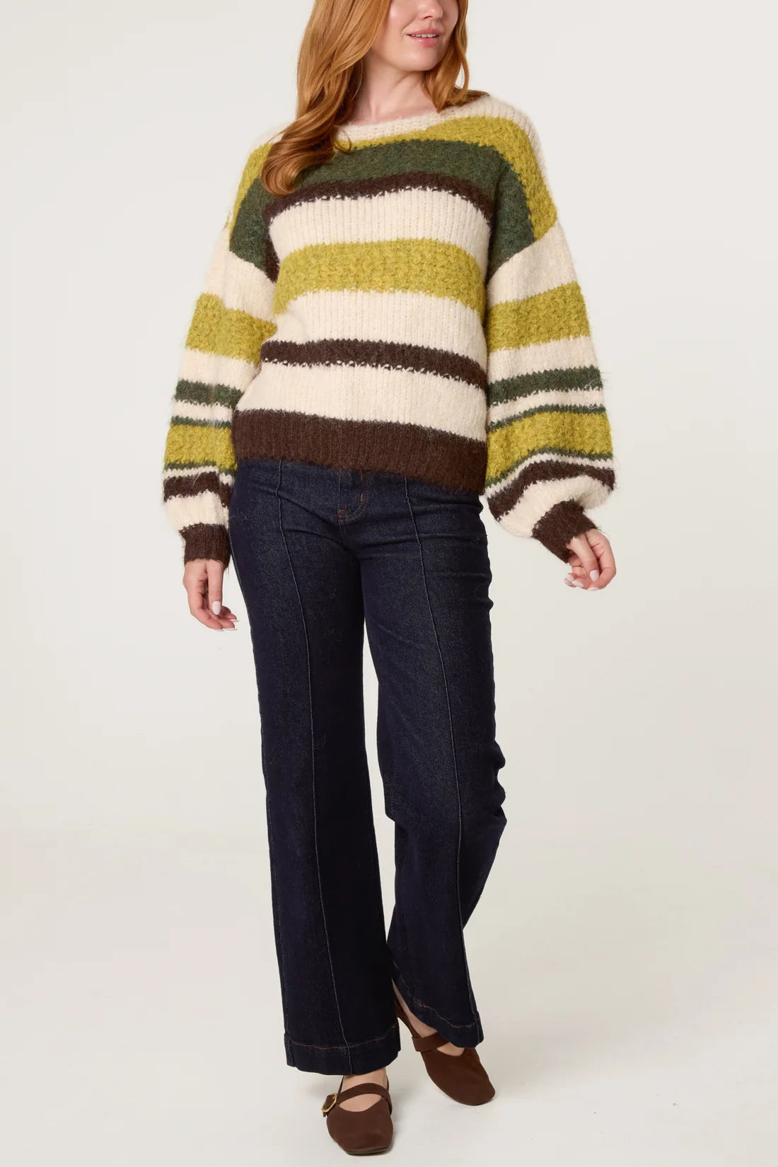 Textured Stripe Wool Mix Jumper