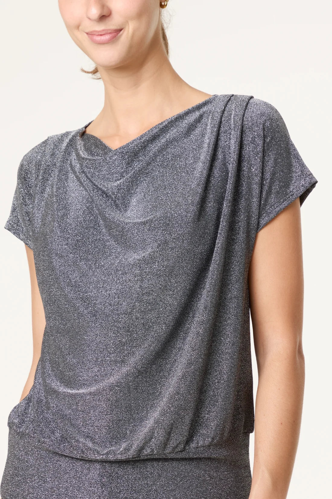 Shimmer Cowl Neck Top