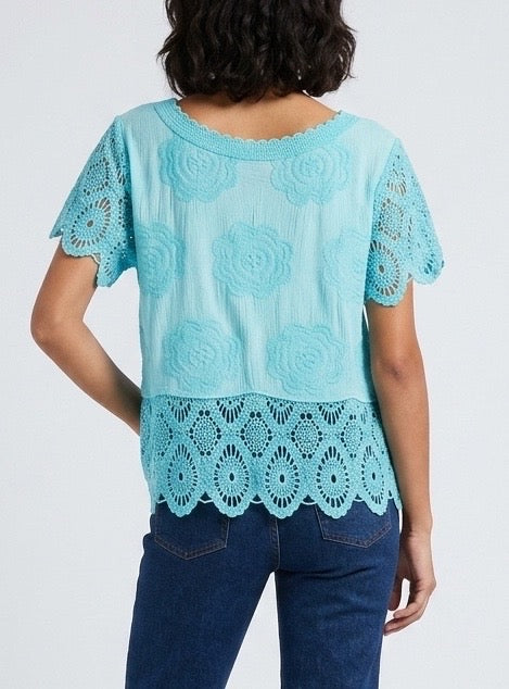 Embroidered Crochet Lace Blouse
