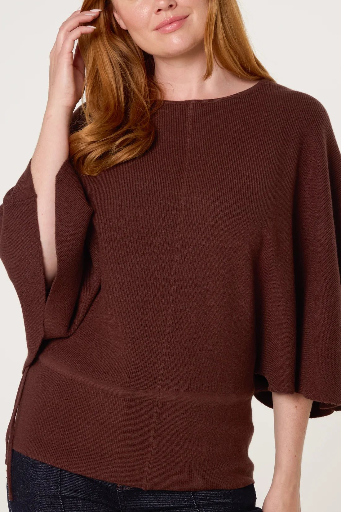 Flowing Knit Jumper with Cinched Waist