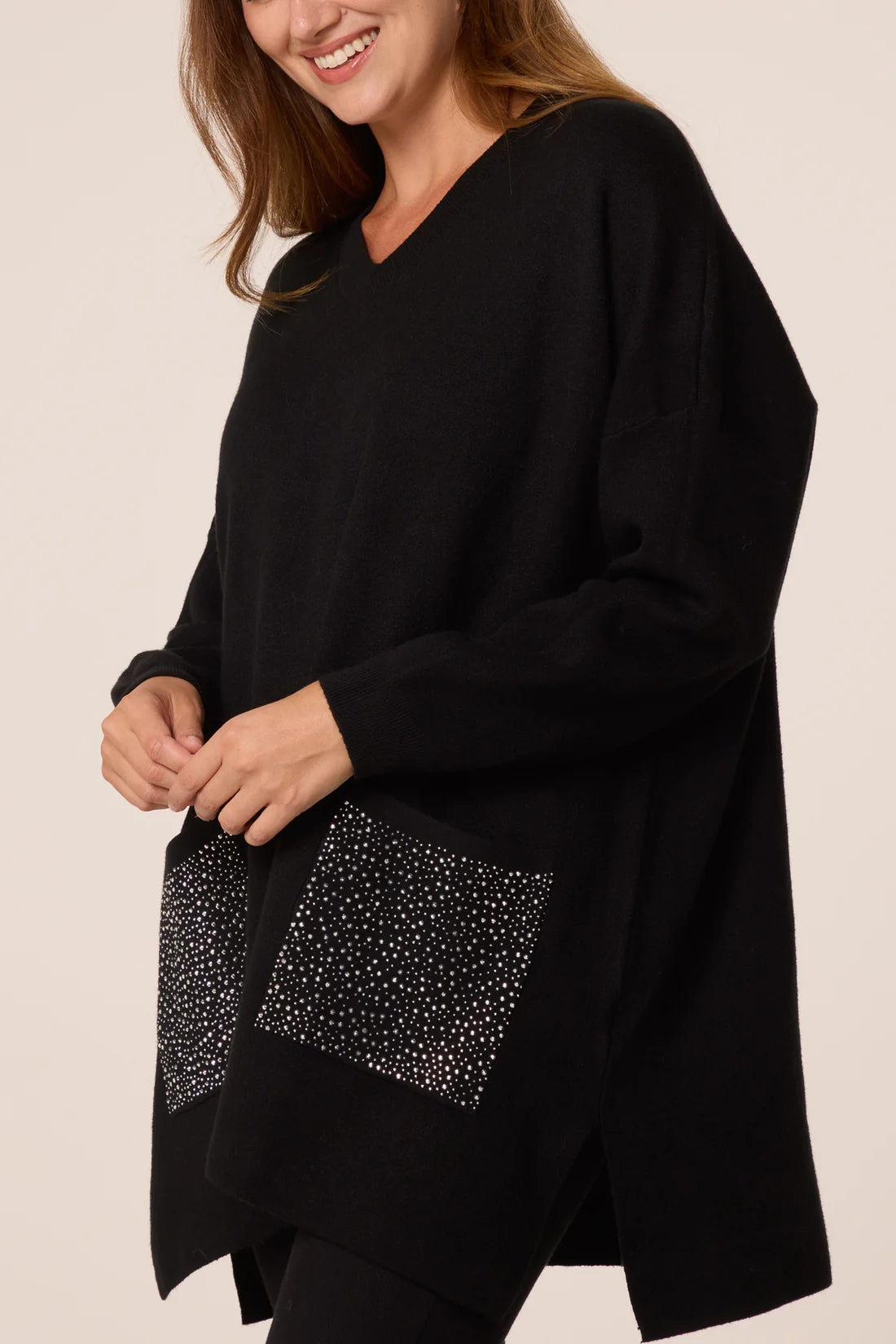 Embellished V-Neck Sweater