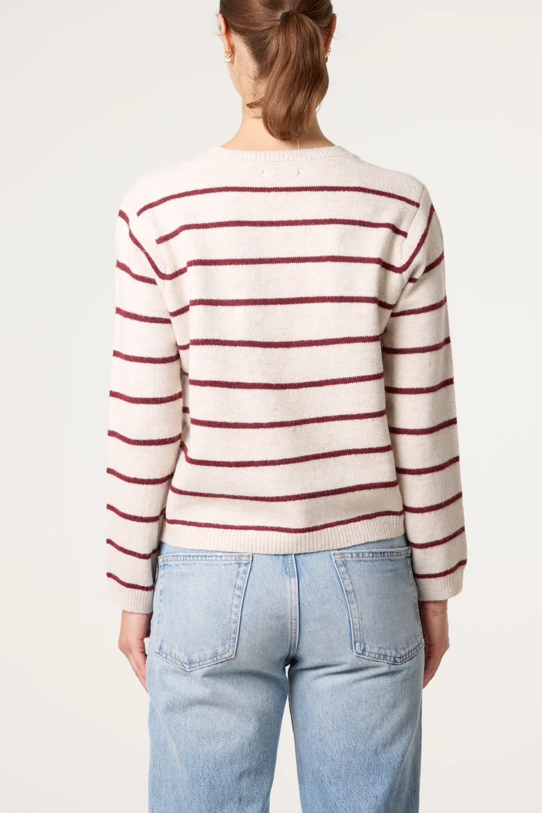Striped Knit Scarf Wrap Jumper