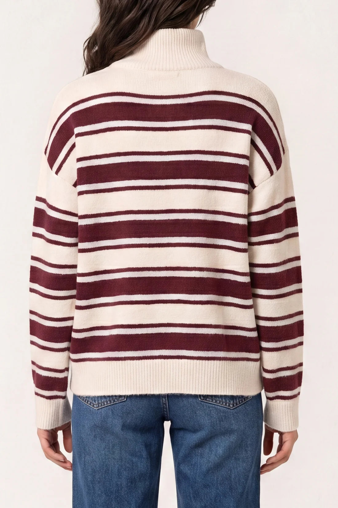 Striped Quarter Zip Jumper