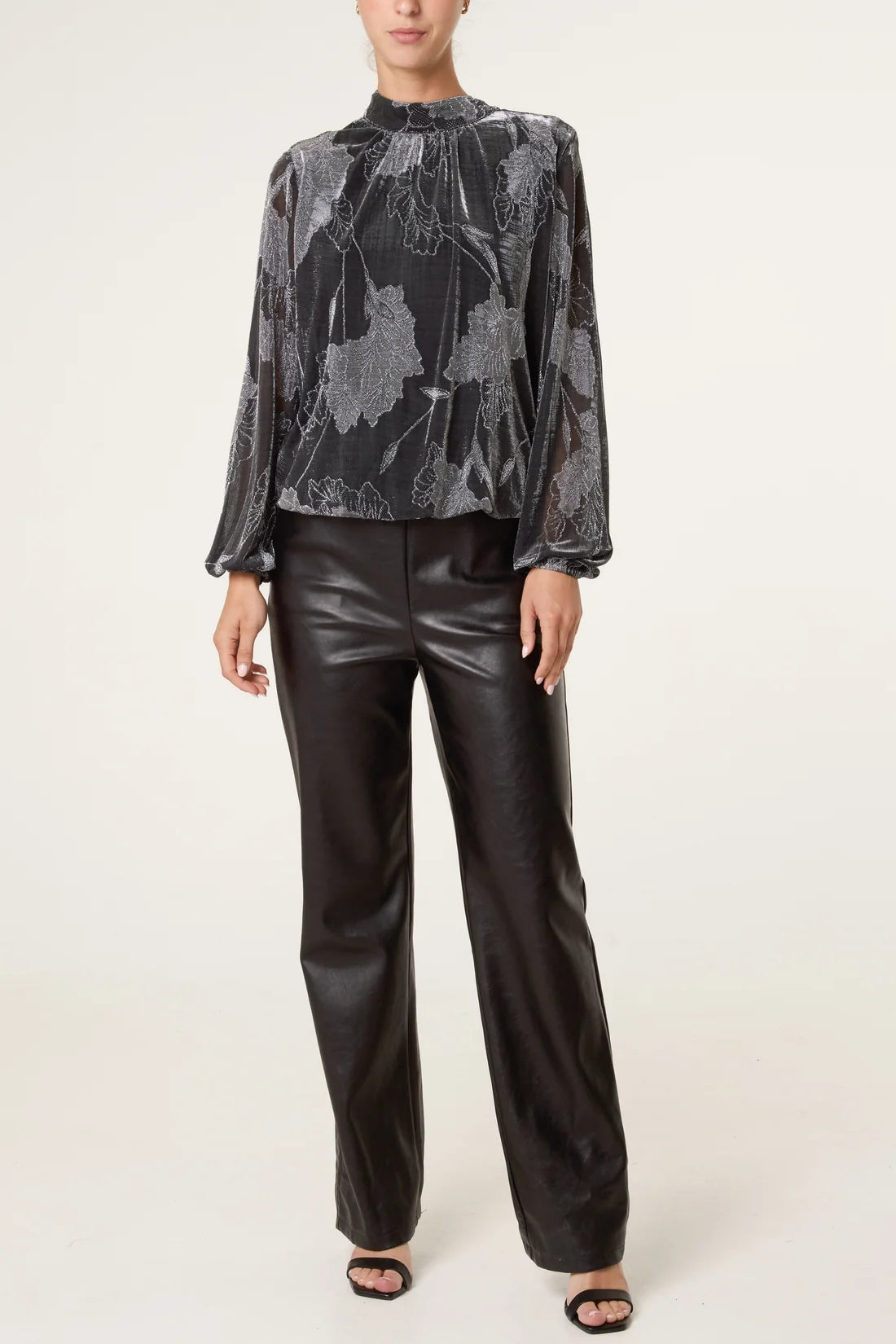 Floral Print Shimmer Blouse