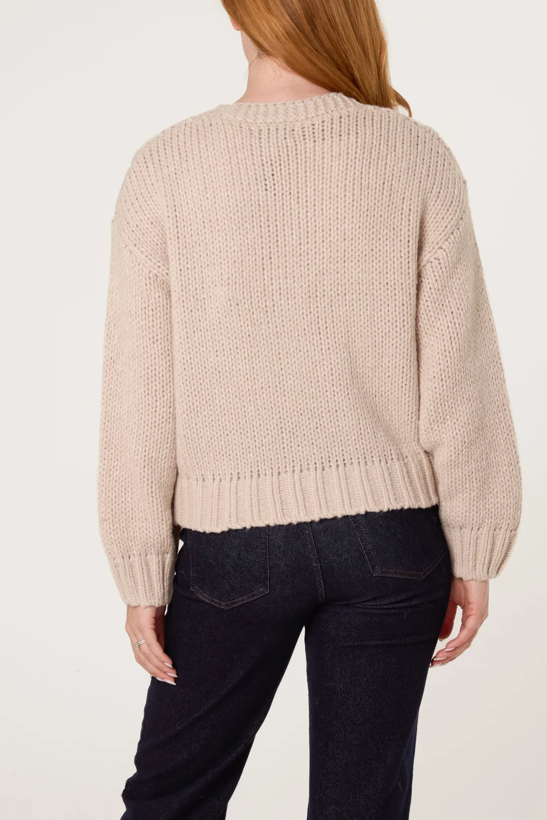 Embroidered Cable Knit Cardigan