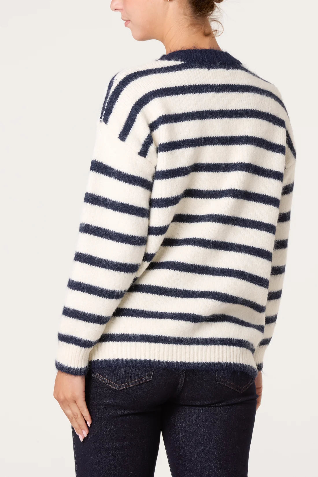 Striped Knit Wool Blend Jumper