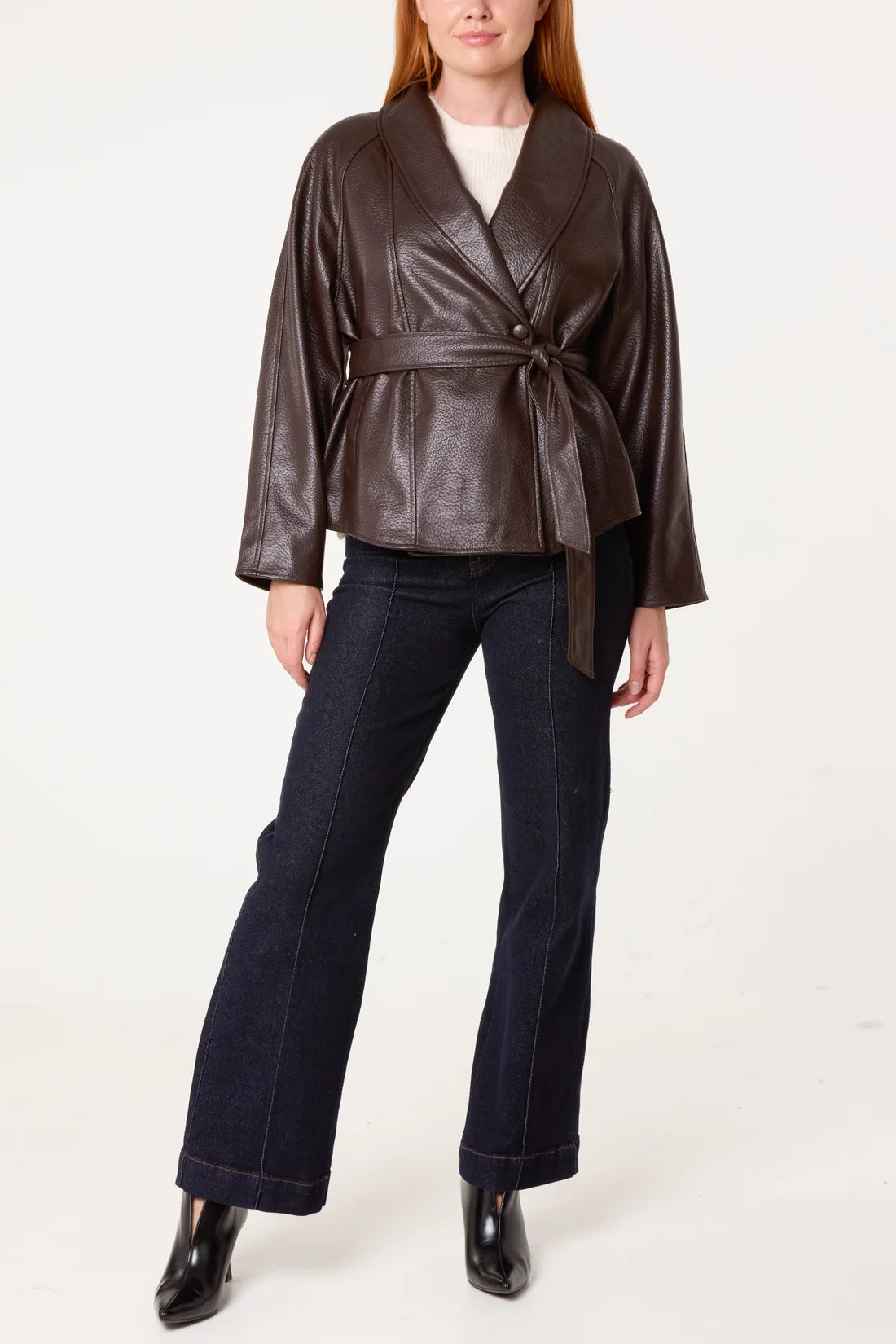 Belted Peplum Wrap Jacket
