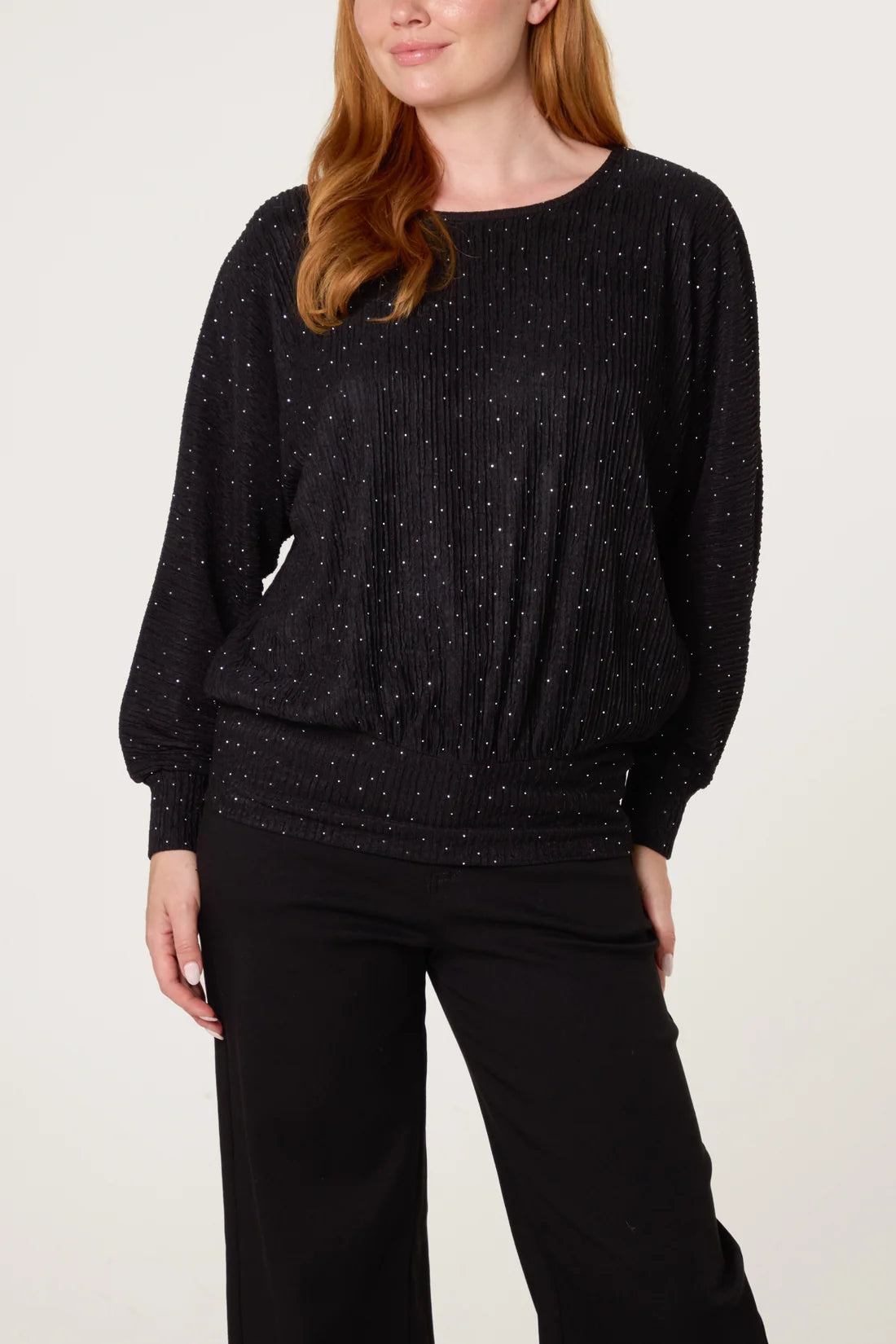 Embellished Ribbed Top