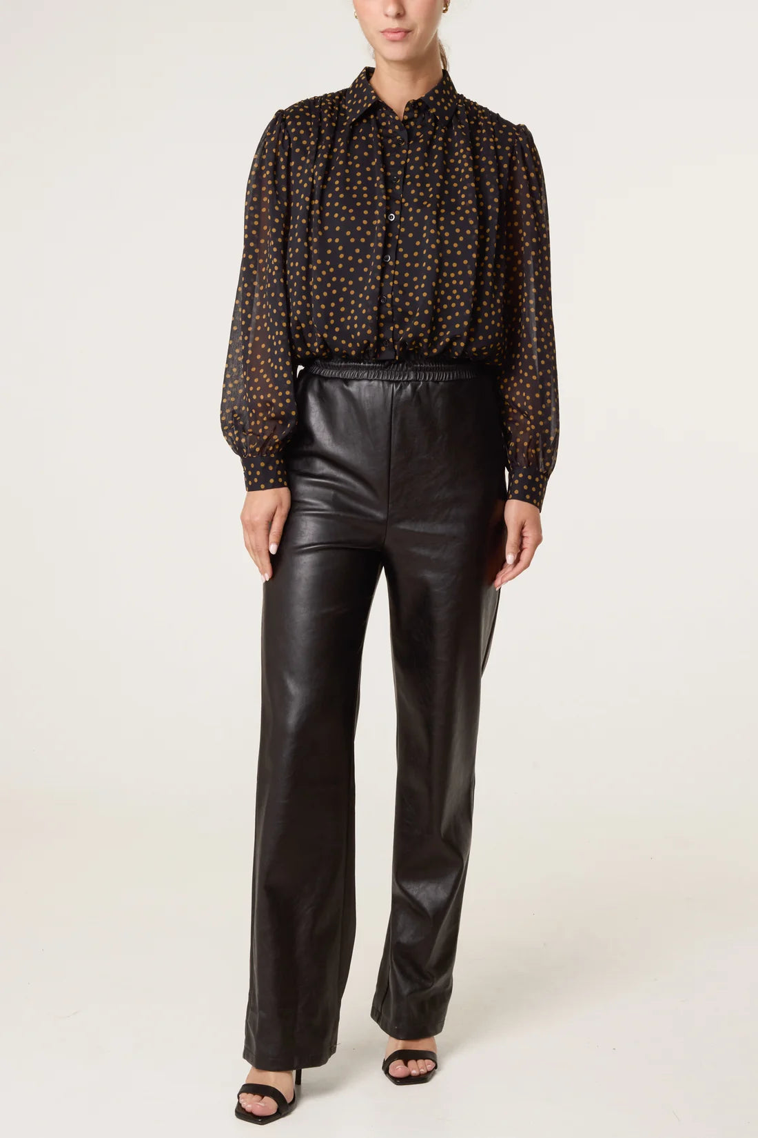Polka-Dot Sheer Blouse