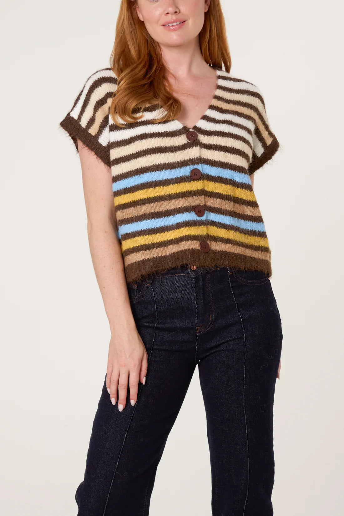 Striped Wool Blend Knitted Vest