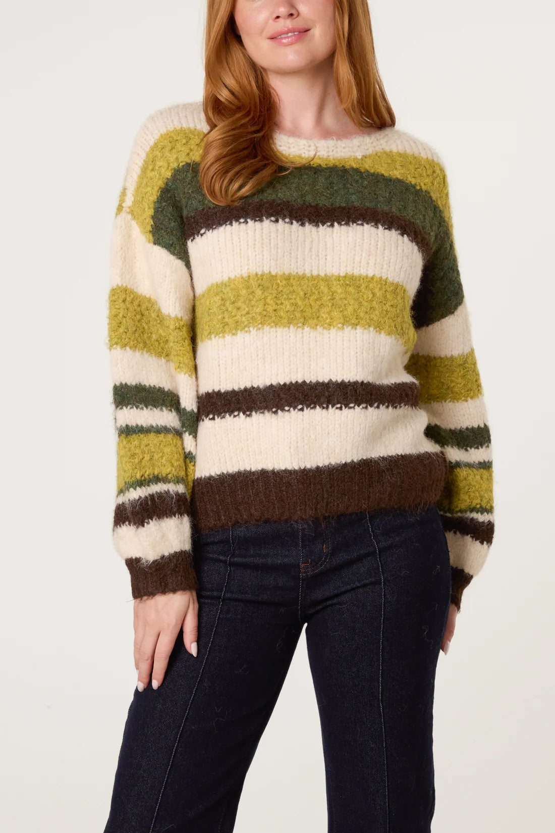 Textured Stripe Wool Mix Jumper