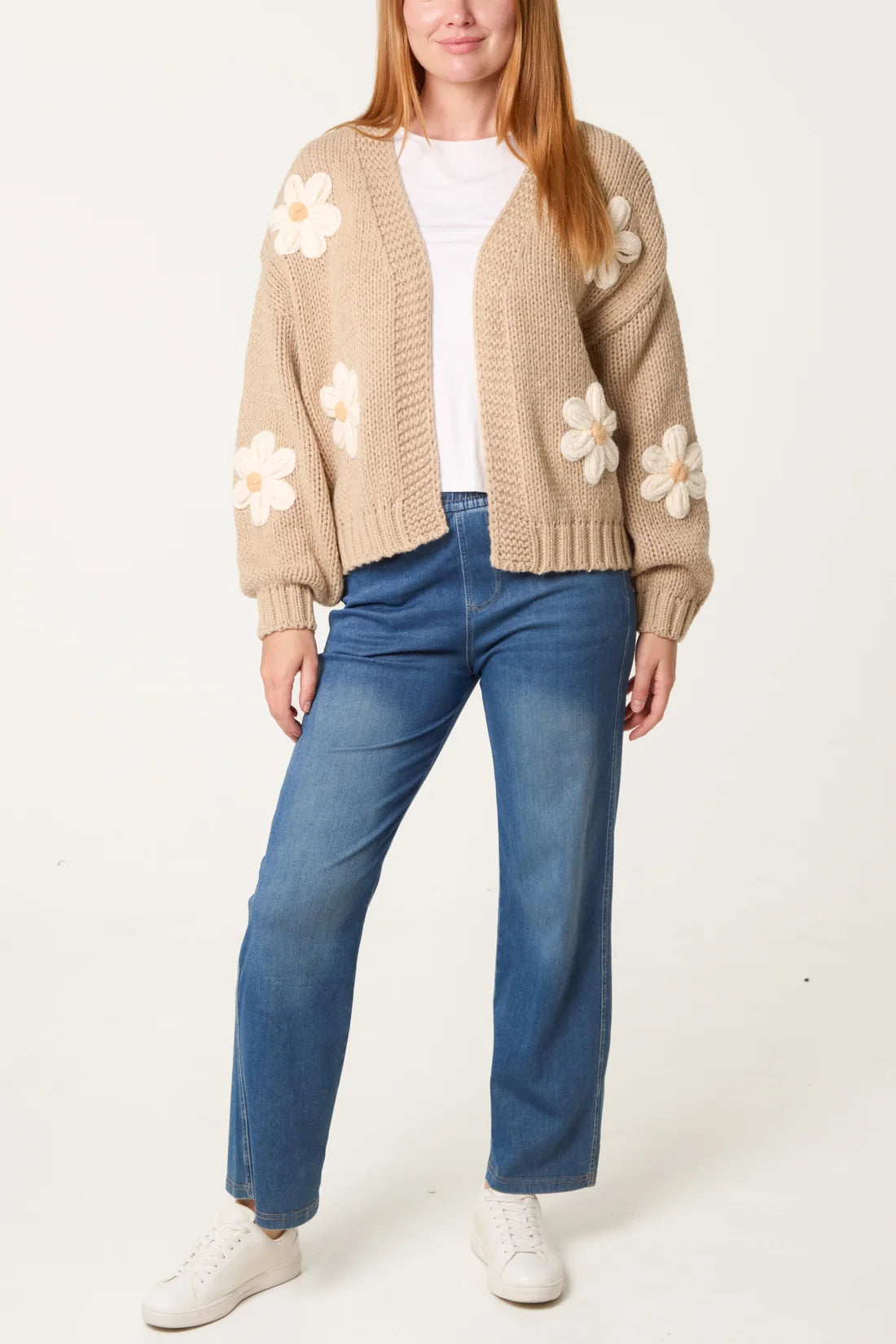 Floral Applique Knit Cardigan
