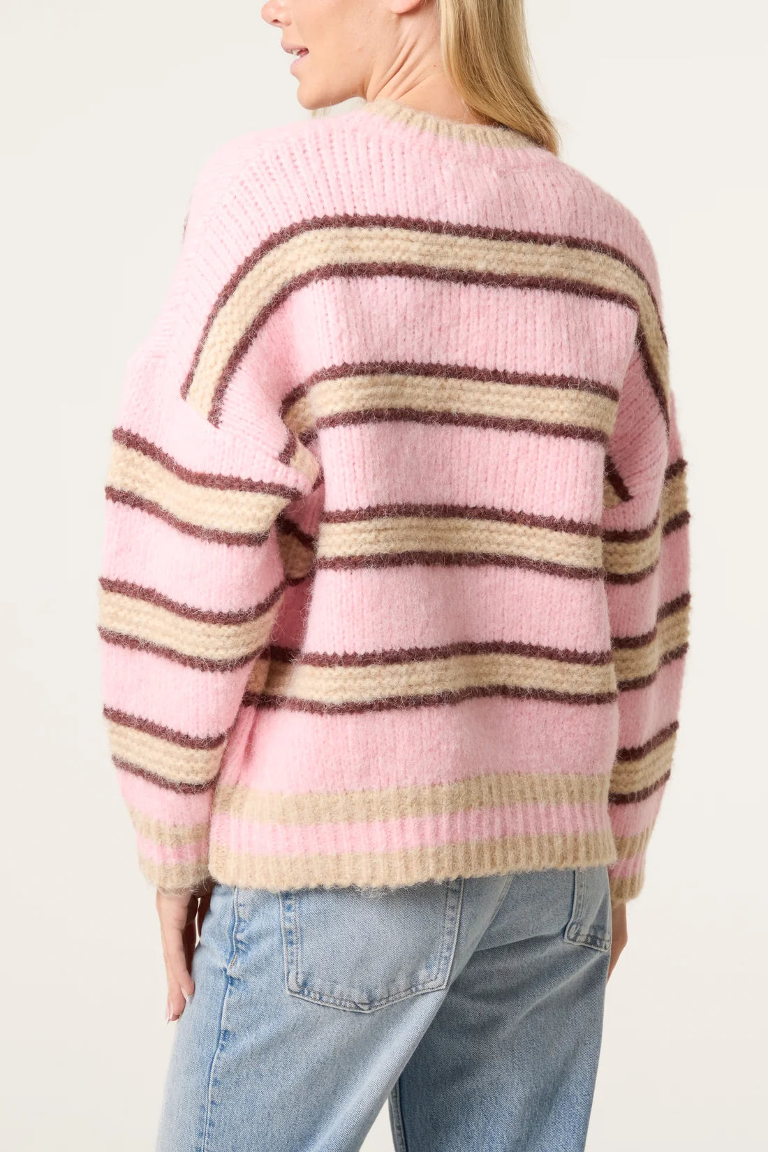 Striped Soft Knit Crew Neck Jumper
