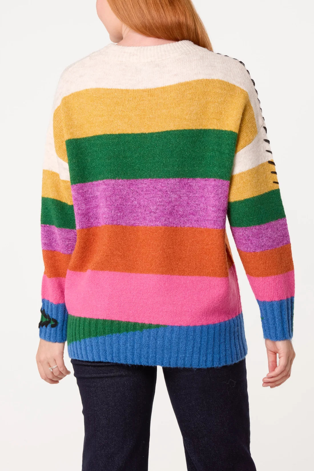 Multi-Stripe Stitch Detail Jumper
