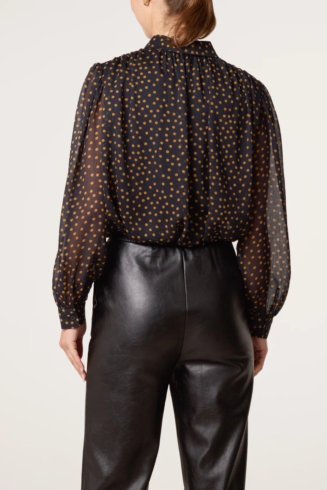 Polka-Dot Sheer Blouse