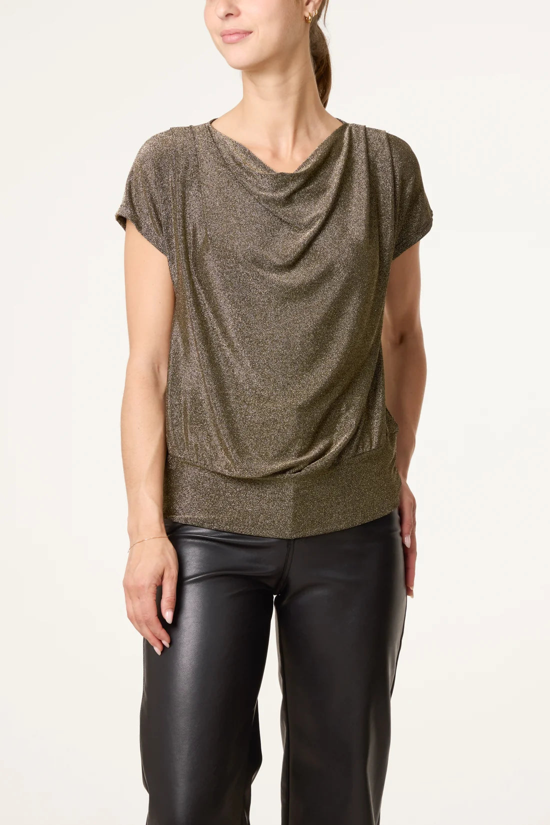 Shimmer Cowl Neck Top