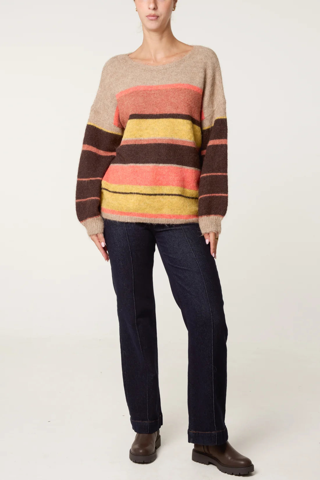 Striped Boat Neck Jumper