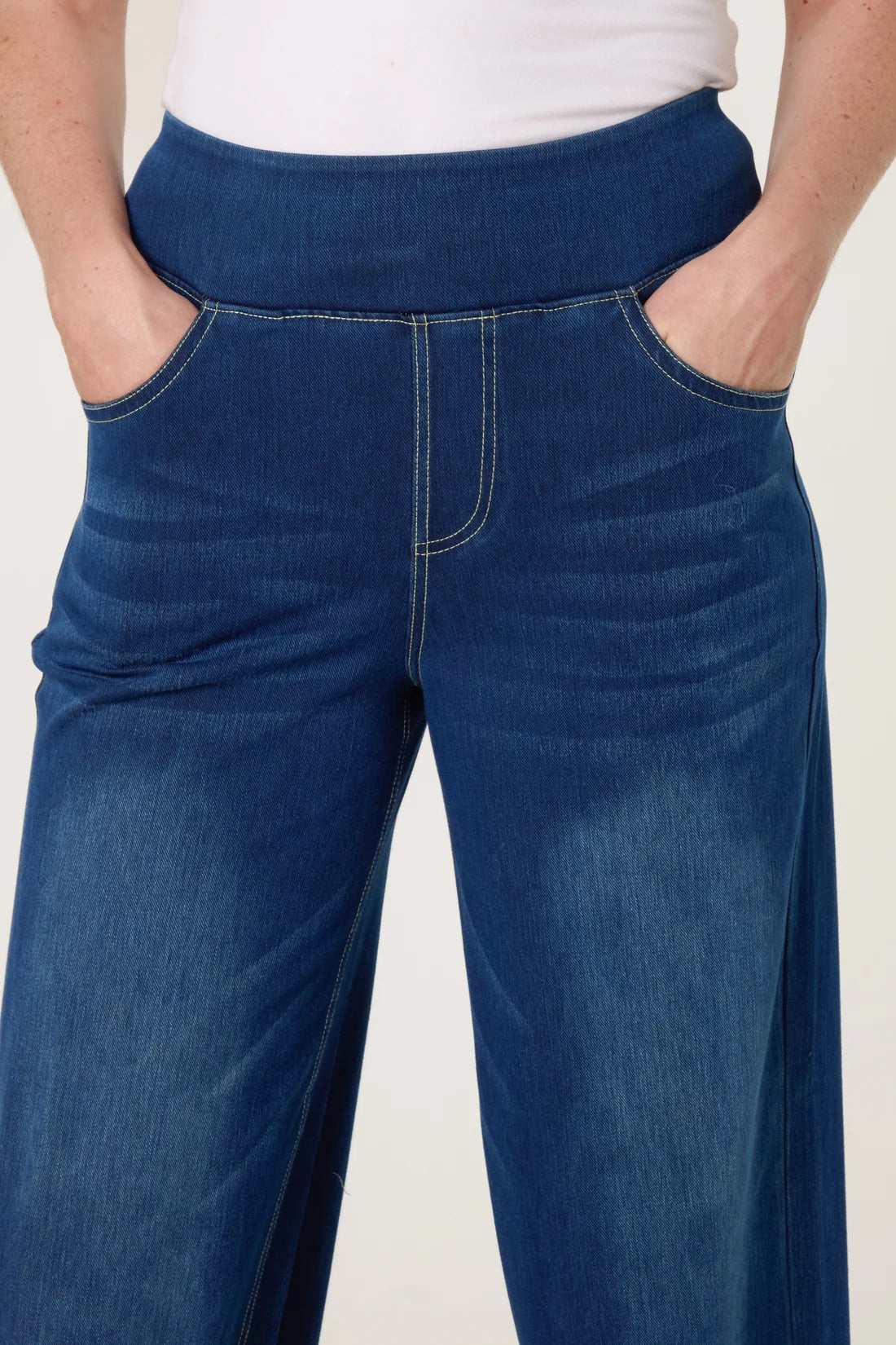 Effortless Wide Leg Denim Trousers