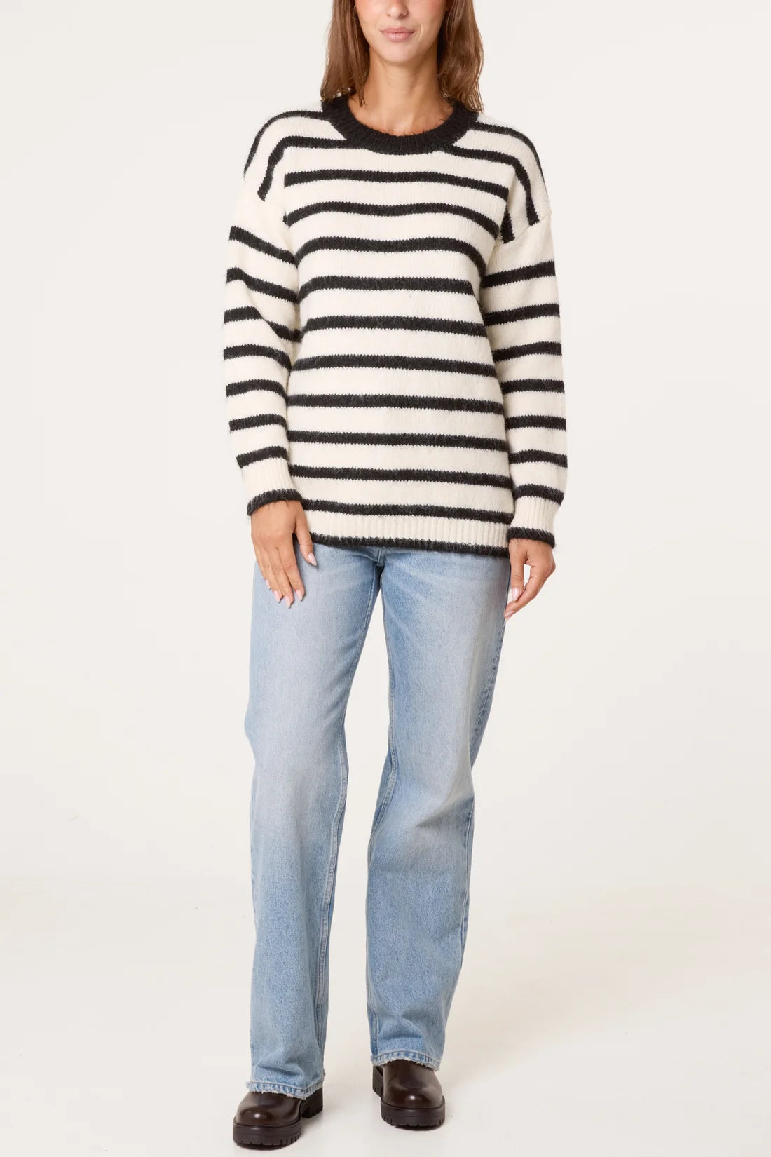 Horizontal Stripe Wool Blend Jumper