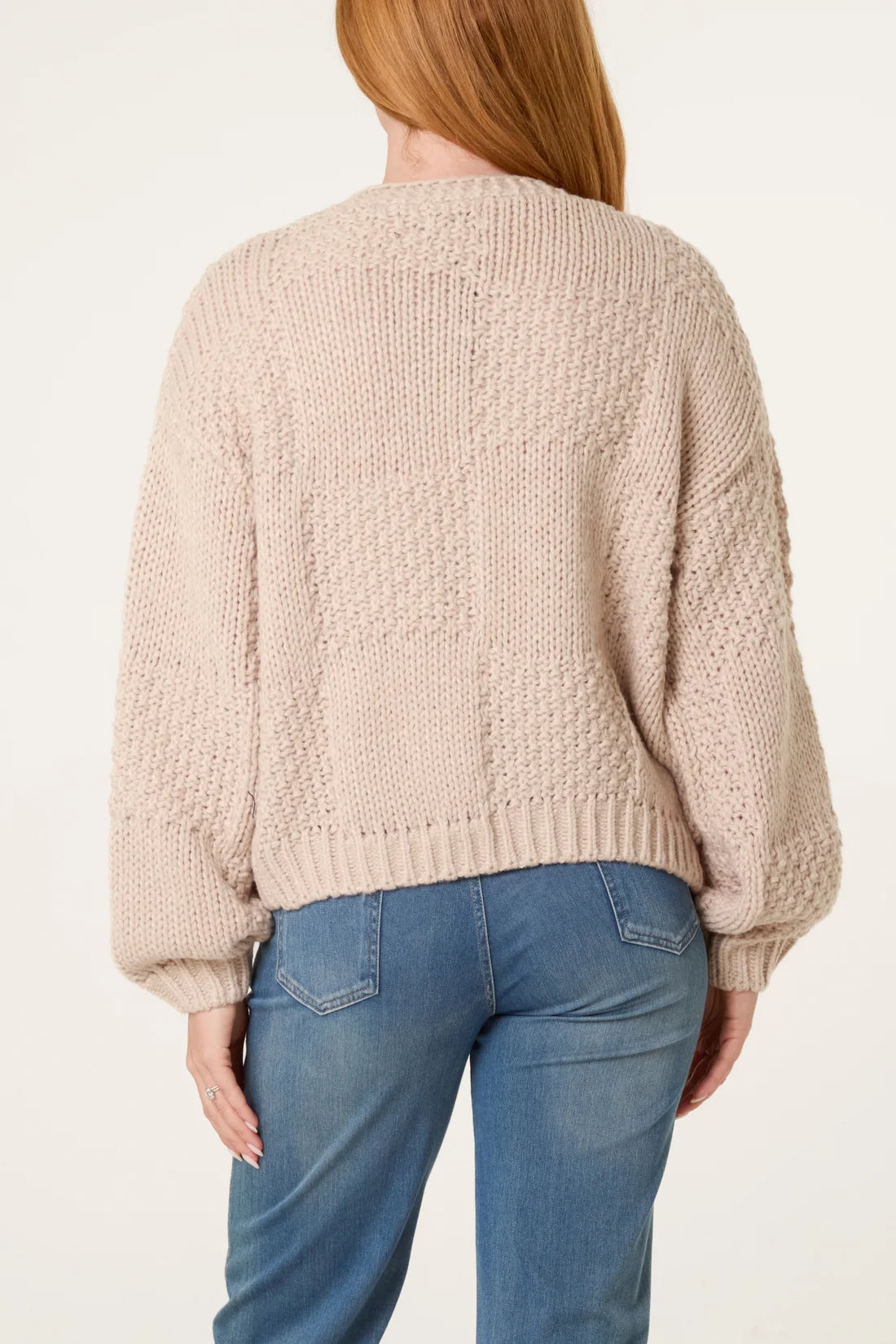 Embroidered Chunky Knit Cardigan