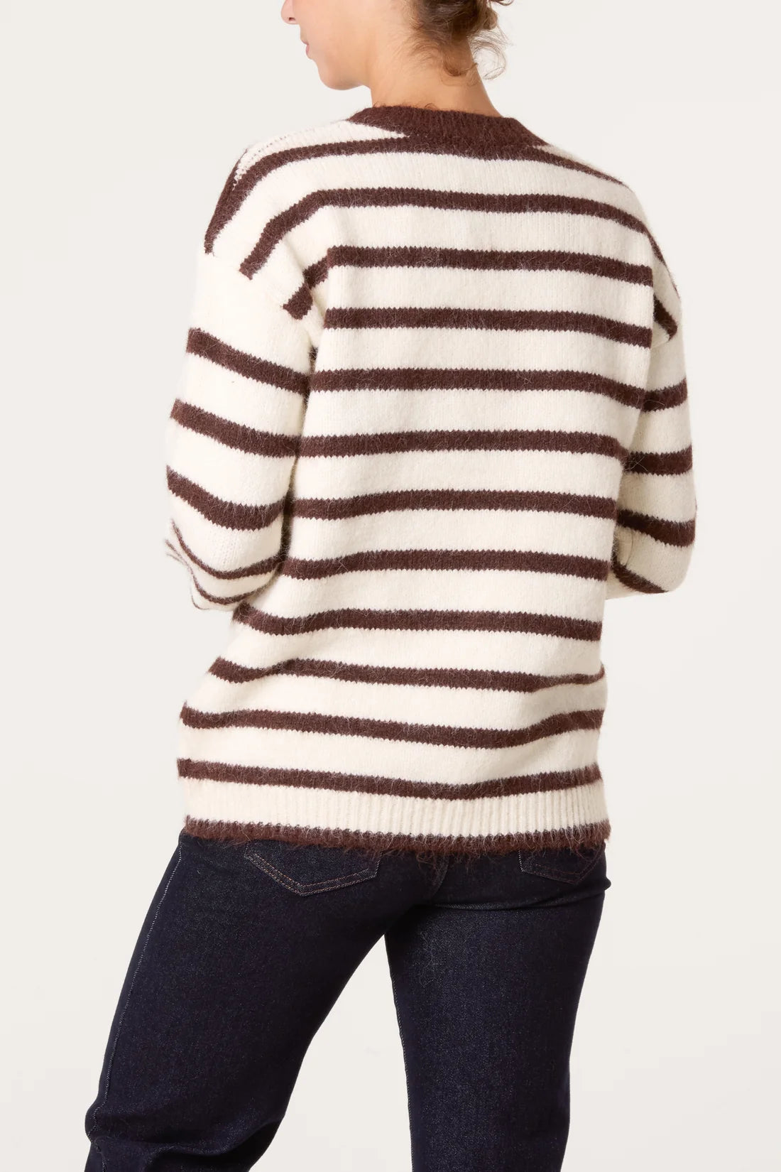 Striped Wool Blend Crew Neck Jumper