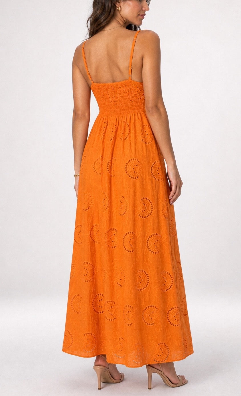 Embroidered Maxi Wrap Dress