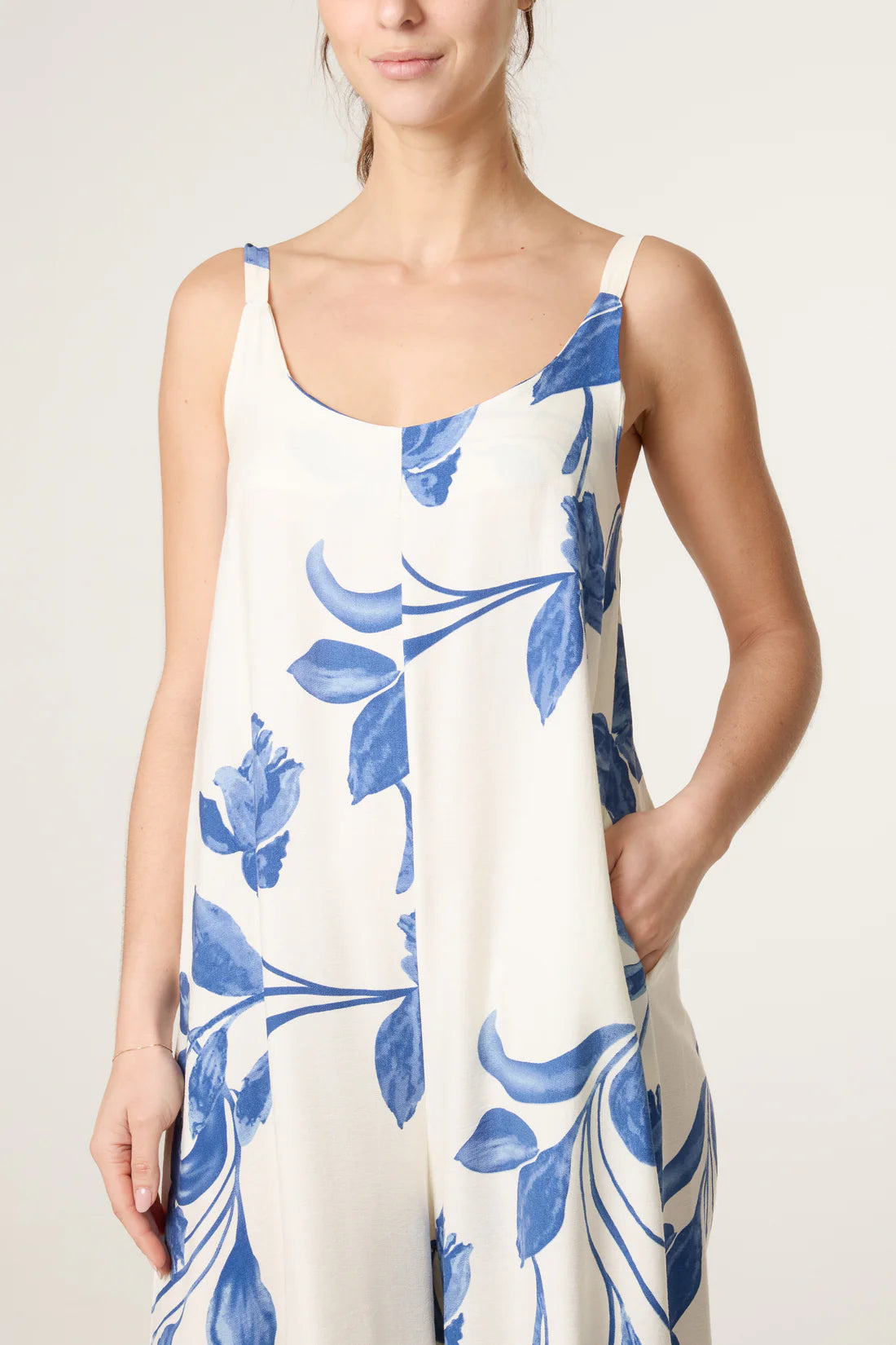 Floral Print Jumpsuit with Pockets