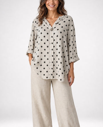 Polka Dot Cotton Blouse