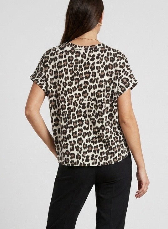 Animal Print Crew Neck Top