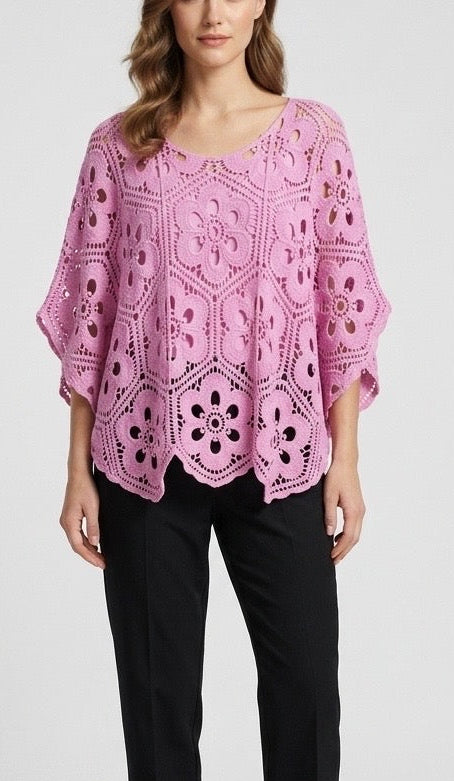 Crochet Floral Knit Top