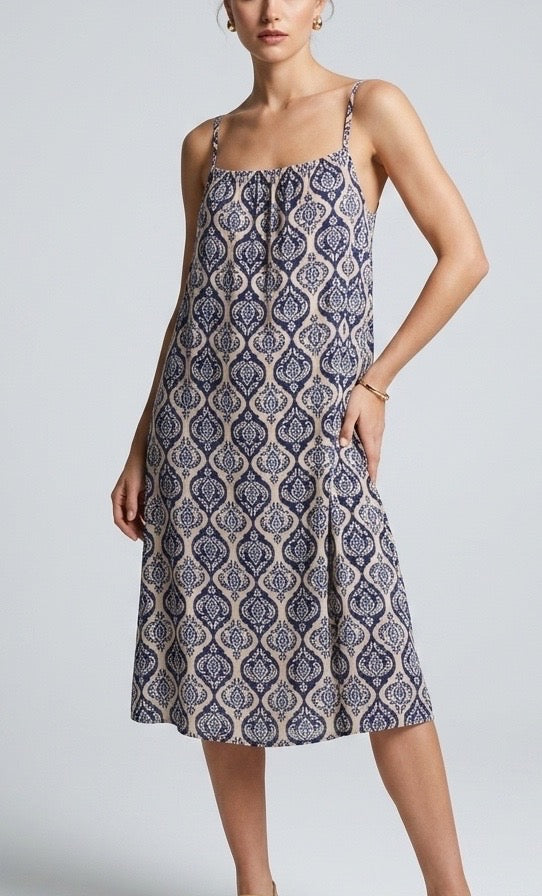Gathered Neckline Cami Sun Dress