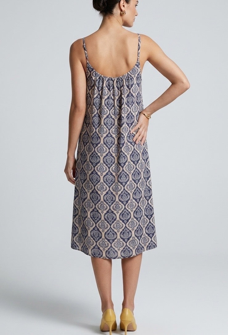 Gathered Neckline Cami Sun Dress