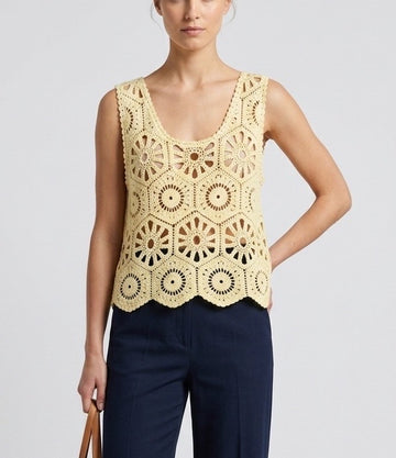Aztec Crochet Knit Tank Top