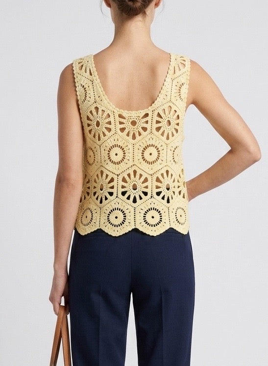 Aztec Crochet Knit Tank Top