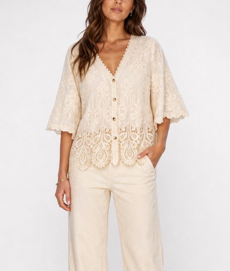 Embroidered Lace Blouse