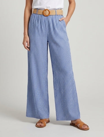 Stripe lightweight belted Trousers