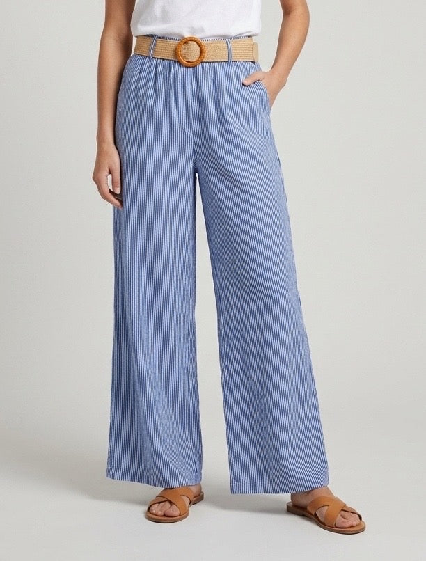 Stripe lightweight belted Trousers