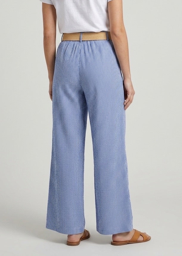 Stripe lightweight belted Trousers