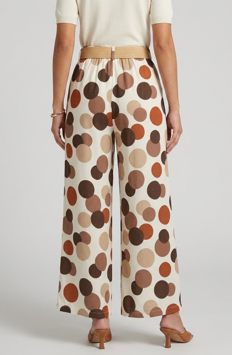 Bubble Print Wide Leg Trousers