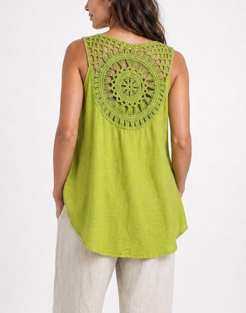 Crochet Back Sleeveless Top