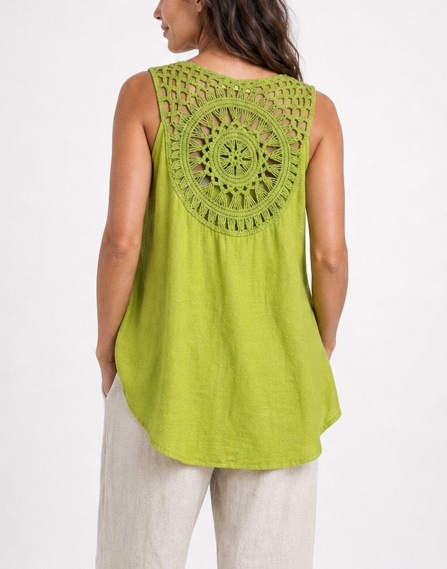Crochet Back Sleeveless Top