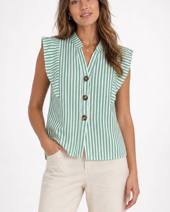 Striped Sleeveless Top with Ruffles - Mixed Pack