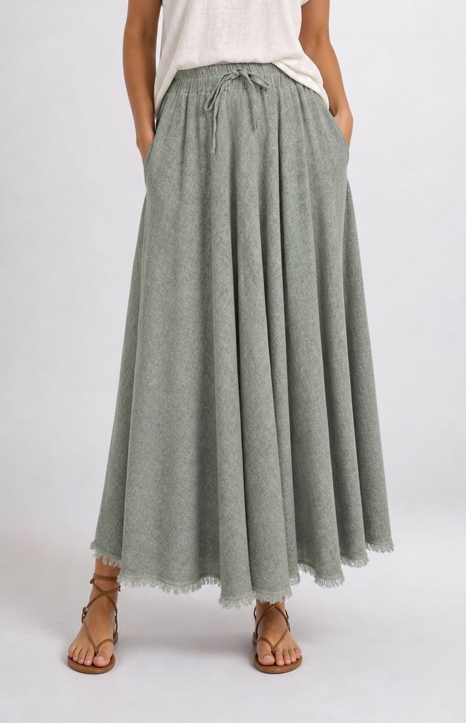 Flowing Maxi Skirt with Drawstring Waist