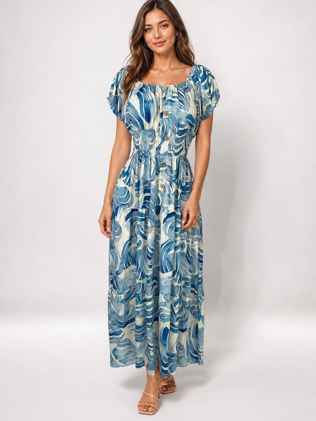 Smocked Waist Maxi Dress