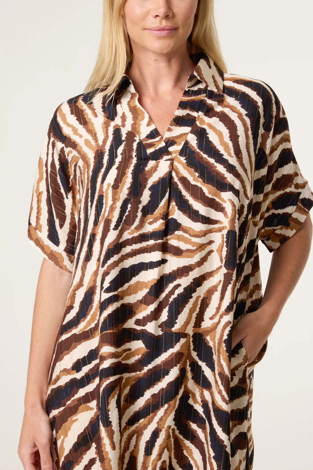 Abstract Print Shirt Dress